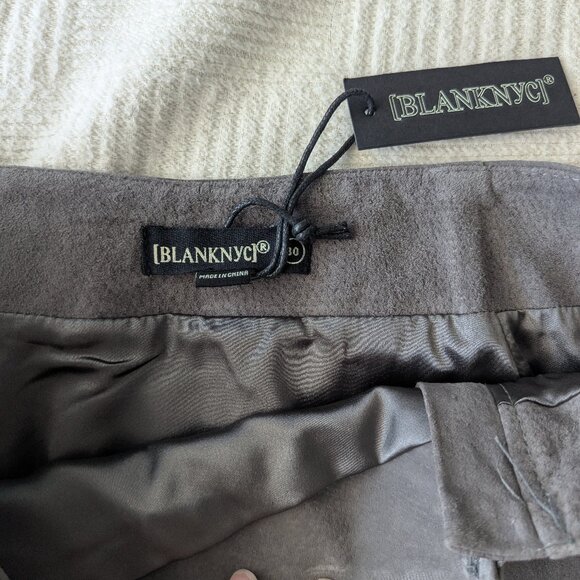NWT Blank NYC Leather Suede Skirt, Gray, Side Zip Mini Moto Size 30 - Picture 5 of 5